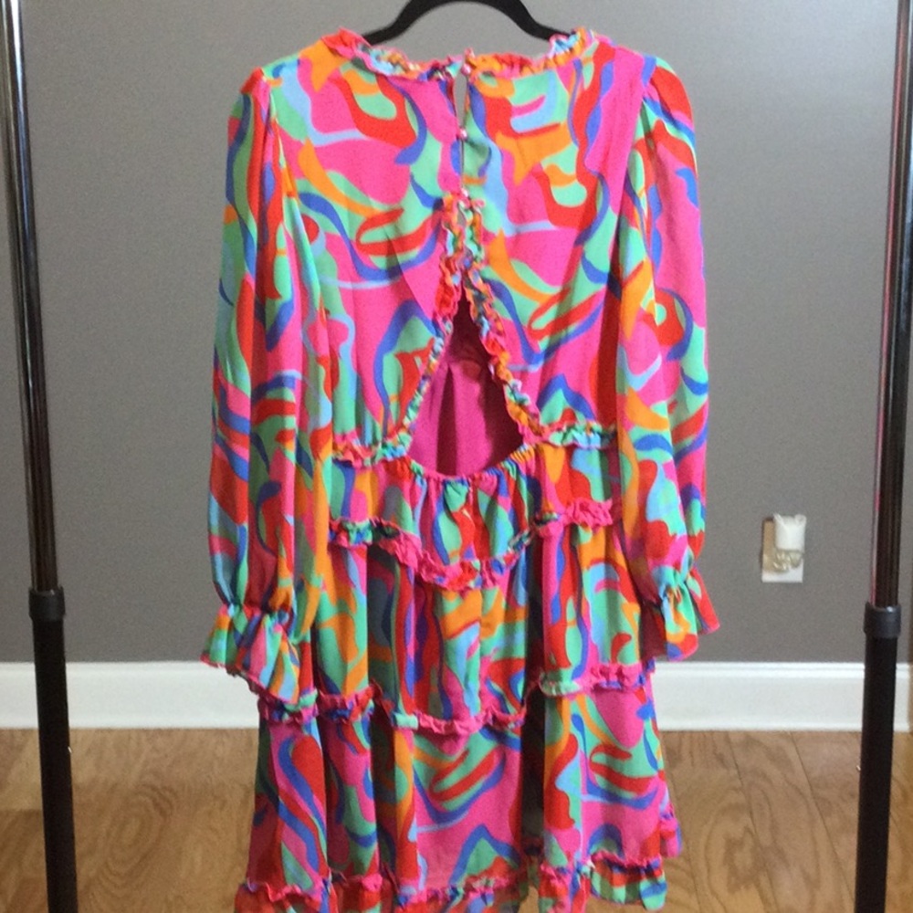 M Colorful Boho Ruffle Dress - Picture 2 of 16